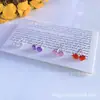 Pendientes de Plata 999 con Diamante de Color de Cuatro Garras para Hombres y Mujeres Pendientes Simples Elegantes Circonita Pendientes de Hueso de Oreja 3m-8m Plata