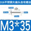 Tornillos Autorroscantes de Acero Inoxidable 316 de Cabeza Plana Grande, Cabeza Redonda, Ta Estándar de Guangdong, Tornillos para Madera de Cruz, Tornillos Autorroscantes de Cabeza de Paraguas
