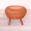 Banqueta baixa de Rattan banqueta redonda banqueta de rattan para plantas banqueta banqueta de rattan trançada banqueta tambor banqueta para trocar sapatos no hall banqueta de Guzheng banqueta de piano banqueta tambor banqueta de bordado