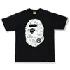 2026 Nuevo Modelo 260g Marca Trendy Transfronteriza Japonesa Bape Cabeza de Mono Camuflaje de Tiburón Puro de Peso Pesado Manga Corta Camiseta Holgada
