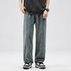 Costura retrô americana calça jeans lavada masculina 2024 Primavera Nova calça larga larga larga larga larga calça masculina