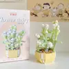 Suculento Ramo de Rosas en Maceta, Planta de Flores Eternas, Juguete Educativo de Ensamblaje, Regalo de Cumpleaños para Niña, Bloques de Construcción al por Mayor