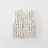 Mariposa Colorida Anyang Ropa para Bebés Chaleco para Bebé Invierno 80g Algodón Relleno Chaleco Unisex para Bebé Capa Cálida para Hombros