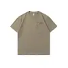 Camiseta Casual Versátil de Algodón de Bambú Estilo Nuevo Manga Corta Verano para Hombre Holgada Cuello Redondo Bordada Texturizada
