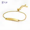 Pulsera Larga Curva Ajustable Espejo de Acero Inoxidable Grabado DIY En Stock Pulsera Personalizada Simple y Elegante