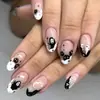 Uñas Portátiles de Halloween Manicura Corta 3D Uñas Postizas Europeas y Americanas Araña Murciélago Uñas Largas Gotas de Sangre
