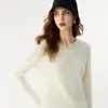 Colección otoño/invierno 2026: suéter de cachemira grueso para mujer con cuello redondo, diseño versátil y elegante tejido de lana