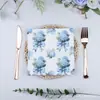 Flor de Papel Cruzada Spot Hortênsia Azul Guardanapo Decoração de Aniversário Papel Impresso Papel para Arranjo de Atmosfera de Restaurante Toalha de Papel