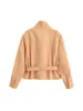 Marca Z transfronteriza nuevo remache al por mayor estilo europeo y americano chaqueta de moda elegante para mujer con cinturón modelo 2026 ZA