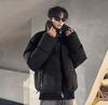 Hebilla Metálica Diseño de Doble Cuello Sentido Ropa Gruesa Chaqueta de Invierno Vibe Chaqueta Bomber Ropa Gruesa Suelta Combinable para Hombre Estilo Coreano