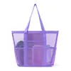 Bolsa de Playa, Bolsa de Almacenamiento de Artículos de Tocador de Gran Capacidad, Bolsa de Almacenamiento para Traje de Baño, Bolsa de Malla Plegable de un Solo Hombro para Natación al Aire Libre