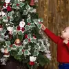 Accesorios de Fruta Roja Triangular Transfronteriza Hoja de Harry, Ramas, Adornos para Árbol de Acción de Gracias y Navidad, Decoraciones para Guirnaldas, Adornos de Jardinería