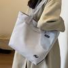 Bolsa de lona feminina de grande capacidade 2023 novo outono e inverno versátil casual saco de pano saco simples commuter tote bag
