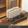 Set de Té Kung Fu de Viaje de Arena Púrpura Set Pequeño Bolsa Portátil Tetera Simple para el Hogar Regalo para Exteriores Logo