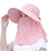 Sombrero de Sol para Recoger Té de Verano Sombrero Parasol Sombrero Anti-ultravioleta para Mujer Máscara Facial para Cubrir la Cara Sombrero de Sol de Doble Uso para Bicicleta y Trabajo