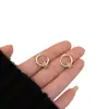 Aretes Redondos de Circonia Galvanizados en Oro Real de 18K, Aretes de Moda y Elegantes y Sencillos, Lujo Accesible de Nicho y Aretes de Gama Alta para Mujeres