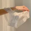 Braguitas Retro Francesas de Satén Hielo Seda Malla para Mujer de Cintura Baja con Encaje Transpirables Algodón Puro en la Entrepierna para Niñas