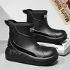 Botas de Lluvia de Moda Transfronteriza para Hombre, Zapatos de Pesca Impermeables para Exterior, Suelas Blandas, Cómodos y Versátiles Zapatos para Agua, Zapatos de Goma Antideslizantes para Cocina de Hombre