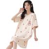 Pijama para Mujer Verano Estilo Coreano Pijama Camisón de Manga Corta para Mujer Ropa de Casa de Verano para Mujer Ropa de Casa Holgada para Estudiante Dibujos Animados