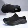 Zapatos Casuales Nuevos de Primavera, Zapatos Tipo Calceta Transpirables de Tejido Fly-Knit, Zapatillas Slip-On de Suela Gruesa para Parejas, Zapatos de Medio Uso Cruzados de Talla Grande