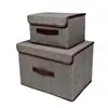 Fábrica de Jiangxi Caja de Almacenamiento de Ropa Plegable de Tela No Tejida Impresa con Tapa Contenedor Plegable Multiusos para Ropa Juego de Dos Piezas Lote