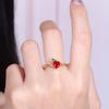Anillo abierto de corazón de fruta estilo coreano para chica ins moda estudiante novias anillo simple anillo de cola joyería al por mayor