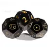 Nova Pedra Preciosa Pedra Natural Obsidiana Pedra Crisântemo Cisne Dourado 3 Peças por Conjunto D12 Dados Astrológicos para Adivinhação