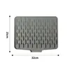 Tapete de Drenagem de Silicone com Inclinação para Bancada Cozinha Anti-Escaldante Isolamento Térmico Suporte para Panelas Tapete Espesso para Bancada Base Fixa Antiderrapante para Tábua de Corte