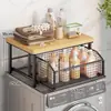 Estante de almacenamiento de cajones montado en la parte superior, organizador universal de varios niveles para lavadoras y refrigeradores, una solución de almacenamiento pequeña y práctica para escritorios