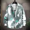 Camisa de Manga Larga para Hombre Tendencia Primavera y Otoño Camisa Atractiva Nueva 2025 Estampado de Letras Estudiante Casual Chaqueta Delgada