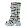 Botas de Mujer Tallas Grandes Transfronterizas, Tallas 36-46, Botas de Montar Naranja Metálico, Cómodo Forro de Lycra, Botas Largas de Comercio Exterior de 6 cm de Altura