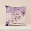 Estilo Nuevo Primavera y Verano Hermosa Funda de Almohada Floral Transfronteriza Poliéster Impreso Cojín de Asiento Decoración del Hogar Funda de Cojín para Sofá
