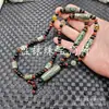 Colar de Ágata Dzi Jade Preto e Branco Ágata Vermelha Nove Olhos Três Olhos Seis Olhos Dente de Tigre Dzi Corrente de Suéter Corrente de Contas de Jade