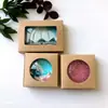 Imán para Refrigerador Caja de Regalo Desplegable, Caja Sencilla de Papel Kraft Color Sólido con Ventana, Caja Cajón para Empaque de Regalos Pequeños Festivos