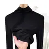 Cuello Alto de Modal Camiseta Base de Manga Larga Ajustada para Mujer Ropa de Abrigo Fina para Primavera y Otoño