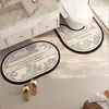 Alfombrilla absorbente para suelo de lavabo de baño, alfombrilla antideslizante de tierra de diatomeas, alfombrilla en forma de U para inodoro, felpudo para entrada de baño