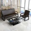 Conjunto Combinado de Sofá e Mesa de Centro para Escritório Sofá de Recepção Empresarial Sofá de Três Lugares Minimalista Moderno para Convidados Sofá de Escritório