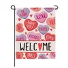 Banderas de Jardín Temáticas de Amor para el Día de San Valentín, Gato y Perro, Más Vendidas Transfronterizas, Banderas de Jardín de Lino Impresas por Ambos Lados, Diseño Personalizado Disponible
