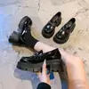 2026 Otoño Nuevos Mocasines Retro Estilo Británico Slip-On Tacón Grueso Zapatos Individuales Versátiles Suela Gruesa Zapatos Pequeños de Cuero para Mujer