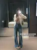 Liquidación, Sin Devoluciones ni Cambios. Moda Otoño e Invierno Terciopelo Compuesto Gama Alta Strass Estrellado Jeans Acampanados Engrosados 72190
