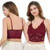 589 # Bordado Floral Soluble en Agua, Hermoso Diseño de Espalda Descubierta, Escote en V Sexy, Copa Triangular Estilo Francés, Top sin Tirantes con Almohadillas en el Pecho, Tirantes Ajustables
