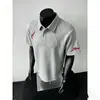 Camisa Polo Nova de Alta Qualidade da Moda Tendência Camiseta Masculina de Manga Curta com Gola Reversível, Camiseta Tendência de Marca para Jovens Estilo Verão