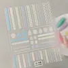 Adesivos de Unha Coração de Renda Branca Transfronteiriços Borda de Renda 3D Coração Adesivos de Unha DIY Em relevo Estilo Ca