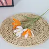 Flor de Lana de Orquídea de Viento y Lluvia Tejida a Mano Ramo Terminado Flor de Lana Tejida a Crochet Flor Artificial Adornos Decorativos Creativos para el Hogar