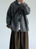 Cardigan de Tricô com Capuz Novo Estilo Japonês Retrô Unissex para Outono e Inverno, Blusa Básica Casual Solta, Jaqueta Quente para Homens e Mulheres