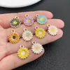 Accesorios para joyería DIY de aleación: Colgantes de flor de goteo de aceite, girasol y margarita para pendientes, collares y llaveros, un superventas transfronterizo
