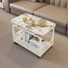 Mesa de Centro de Ardósia de Luxo Leve para Sala de Estar, Novo Modelo para Uso Doméstico, Mesa Pequena Retangular Móvel Simples, Mesa de Chá, Outros