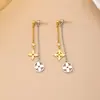 Nueva Moda Lujo Ligero Dos Tonos Collar, Pendientes, Pulsera de Trébol de Cuatro Hojas, Estilo de Nicho Versátil de Gama Alta, Venta al por Mayor Popular Transfronteriza