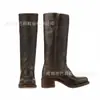Botas Longas Europeias e Americanas Novas de Inverno 40-43 Tamanho Grande Retrô Femininas Campus Botas de Cowboy Ocidentais em Estoque