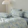 Algodão Ins pequeno floral algodão estilo pastoral lençol de quatro peças conjunto de amarração laço laço capa de colcha